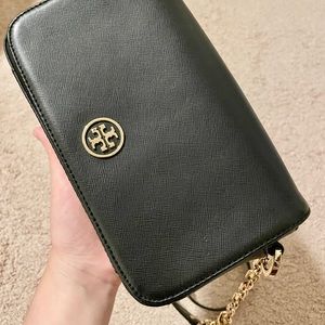 Tory Burch crossbody bag black with golden chain